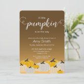 Eine kleine Kürbis-Babydusche Einladung (Stehend Vorderseite)