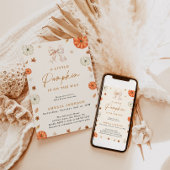 Eine kleine Kürbis-Fall-Babydusche, Pink Baby Girl Einladung