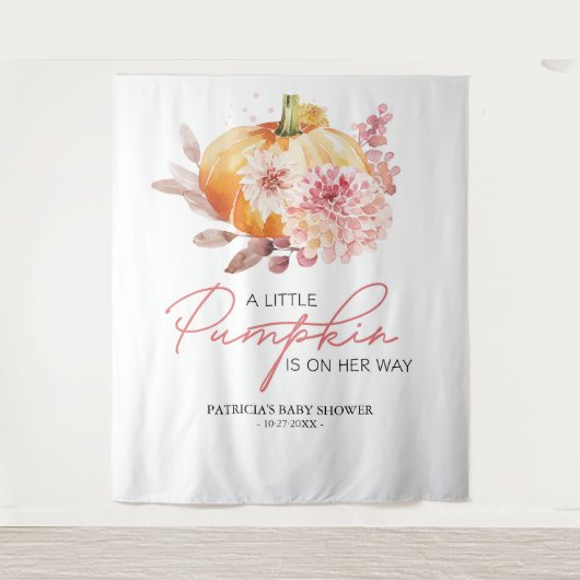 Eine kleine Kürbis-Fall-Babydusche Wandteppich (Vorderseite)