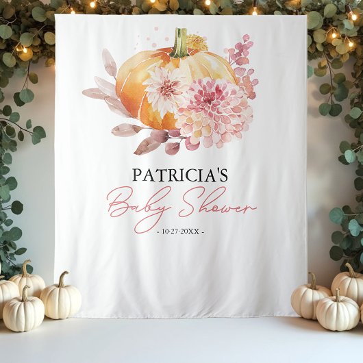 Eine kleine Kürbis-Fall-Babydusche Wandteppich