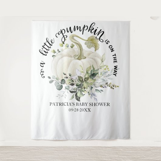 Eine kleine Kürbis-Fall-Babydusche Wandteppich (Vorderseite)