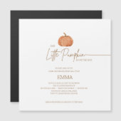 Eine kleine Kürbis-Fall-Gender-Neutral-Baby-Dusche Magneteinladung (Vorne/Hinten)