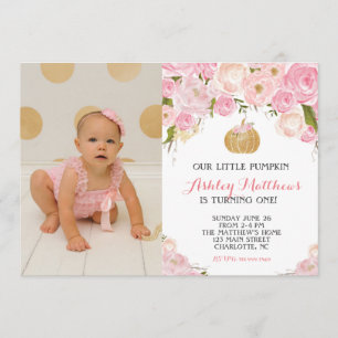 Eine kleine Kürbis-Glitzer-Goldparty Einladung