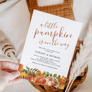 Eine kleine Kürbis-Herbst-Baby-Party-Einladung Einladung