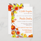 Eine kleine Kürbis-Herbstdusche Einladung (Vorne/Hinten)