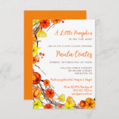 Eine kleine Kürbis-Herbstdusche Einladung (Vorne/Hinten)