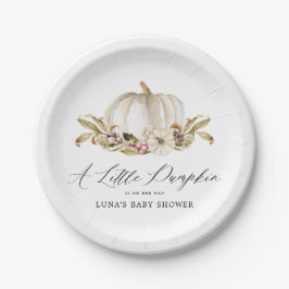 Eine kleine Kürbis ist ihre Art Baby Dusche Pappteller