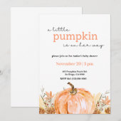 Eine kleine Kürbisbaby-Dusche - Einladung (Vorne/Hinten)