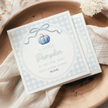 Eine kleine Kürbisblaue Schleife Herbst-Baby-Party