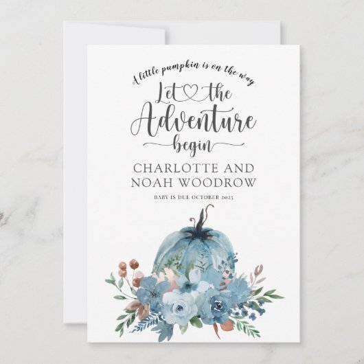 Eine kleine Kürbisblütenschwangerschaft Ankündigung (Vorderseite)