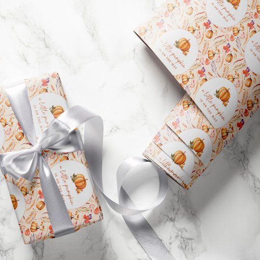 Eine kleine Kürbisfallen-Babydusche Geschenkpapier