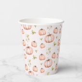 Eine kleine Kürbiskinderdusche Wasserfarbe Pappbecher (Rückseite)