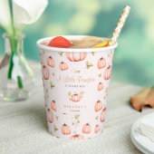 Eine kleine Kürbiskinderdusche Wasserfarbe Pappbecher