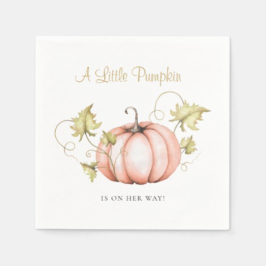 Eine kleine Kürbiskinderdusche Wasserfarbe Serviette (Vorderseite)
