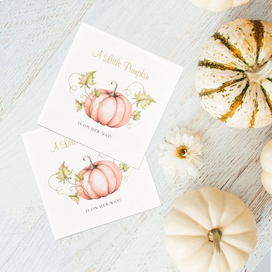 Eine kleine Kürbiskinderdusche Wasserfarbe Serviette