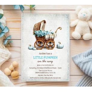 Eine kleine Kürbiskinderwagen-Babyparty  Einladung