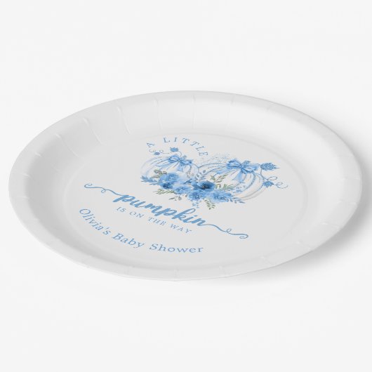 Eine kleine Kürbisknechtendusche Pappteller (Schrägansicht)