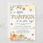 Eine kleine Kürbiskube Kinderdusche Einladung (Vorderseite)