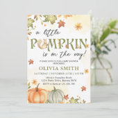 Eine kleine Kürbiskube Kinderdusche Einladung (Stehend Vorderseite)