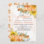 Eine kleine Kürbiskuhldusche im Herbst florale Bab Einladung (Vorne/Hinten)