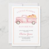 Eine kleine Kürbispuppe Dusche Pink Truck Einladun Einladung (Vorderseite)