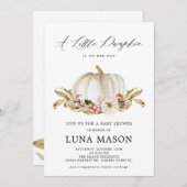 Eine kleine Kürinin ist ihre Art Baby Dusche Einla Einladung (Vorne/Hinten)