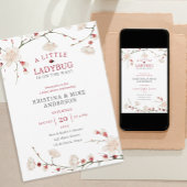 Eine kleine Ladybug Baby Girl Dusche Einladung