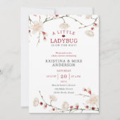 Eine kleine Ladybug Baby Girl Dusche Einladung (Vorderseite)