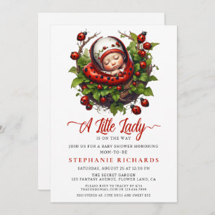 Eine kleine Ladybug Babydusche Einladung