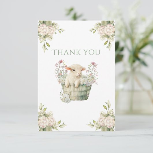 Eine kleine Lambchop-Wasserfarbe Dankeskarte (Stehend Vorderseite)