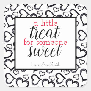 Eine kleine Leckerei für einen süßen Valentinst Quadratischer Aufkleber