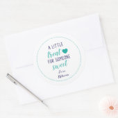 Eine kleine Leckerei für Jemand süße blaue Geschen Runder Aufkleber (Umschlag)