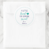 Eine kleine Leckerei für Jemand süße blaue Geschen Runder Aufkleber (Tasche)