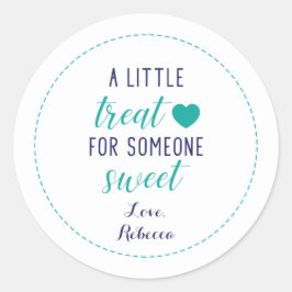 Eine kleine Leckerei für Jemand süße blaue Geschen Runder Aufkleber