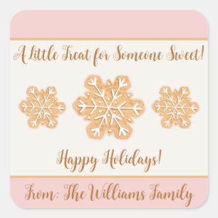 Eine kleine Leckerei für Jemand Süßes Schneeflocke Quadratischer Aufkleber