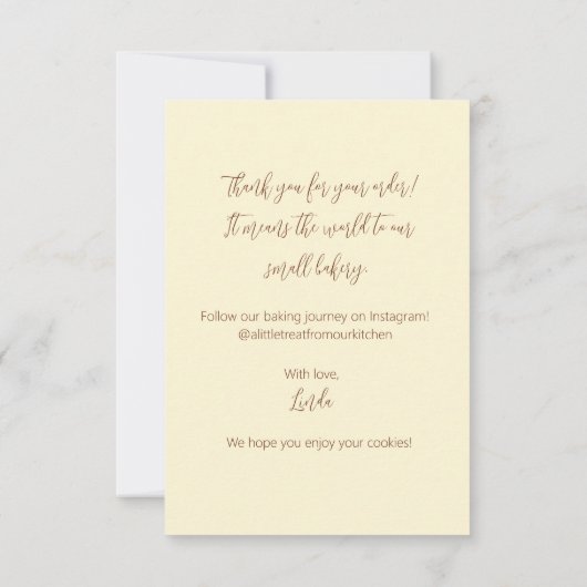 Eine kleine Leckerei von unserer Küche Dankeskarte (Rückseite)