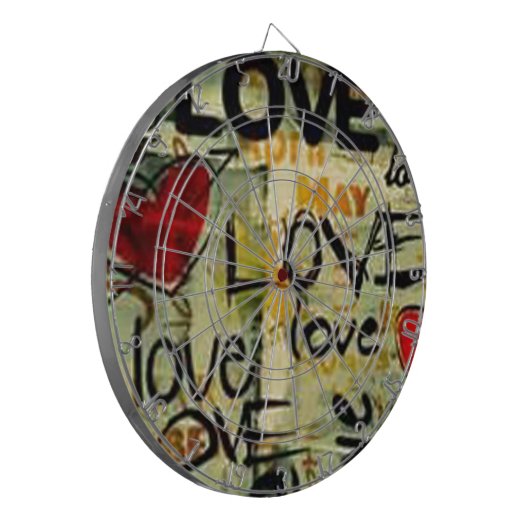 Eine kleine Liebe Graffiti Dartscheibe (Vorderseite Links)