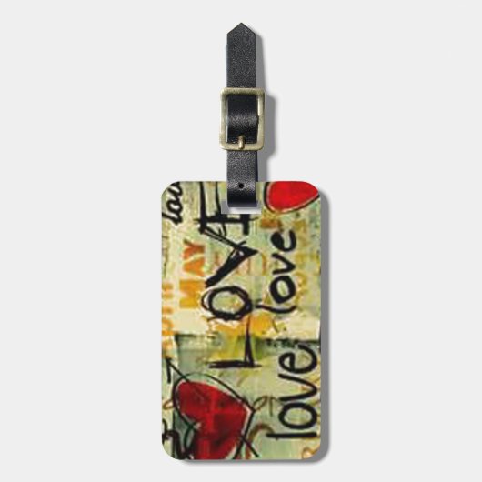 Eine kleine Liebe Graffiti Gepäckanhänger (Vorderseite vertikal)