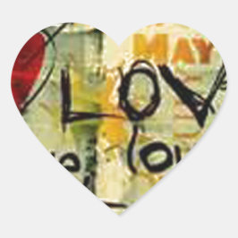 Eine kleine Liebe Graffiti Herz-Aufkleber