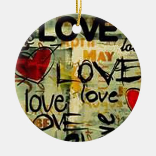 Eine kleine Liebe Graffiti Keramik Ornament (Vorne)