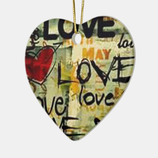 Eine kleine Liebe Graffiti Keramikornament (Links)