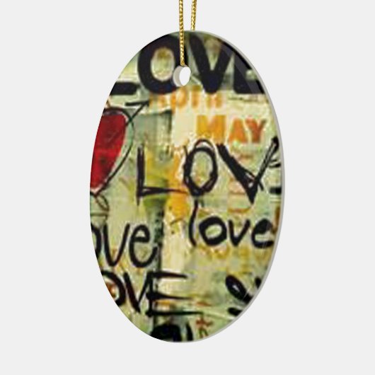 Eine kleine Liebe Graffiti Keramikornament (Links)