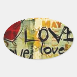 Eine kleine Liebe Graffiti Ovaler Aufkleber