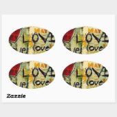 Eine kleine Liebe Graffiti Ovaler Aufkleber (Blatt)