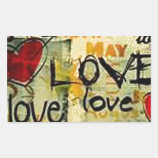 Eine kleine Liebe Graffiti Rechteckiger Aufkleber (Vorderseite)
