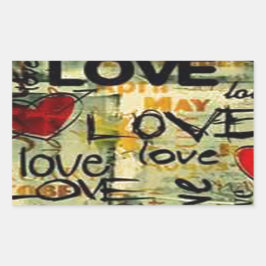 Eine kleine Liebe Graffiti Rechteckiger Aufkleber