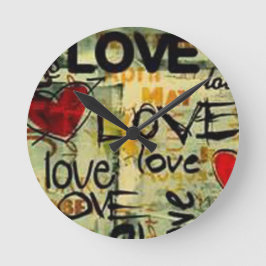 Eine kleine Liebe Graffiti Runde Wanduhr