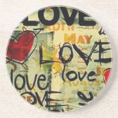 Eine kleine Liebe Graffiti Sandstein Untersetzer (Vorne)
