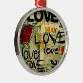 Eine kleine Liebe Graffiti Silbernes Ornament (Rechts)