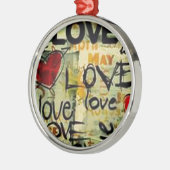 Eine kleine Liebe Graffiti Silbernes Ornament (Links)